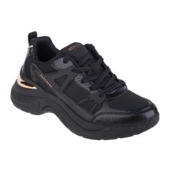 Buty sportowe Sneakersy damskie, Skechers Hazel-Faye. Czarne buty sportowe na co dzień damskie Skechers, bez wzorów, trekkingowe. Za 329.99 zł.