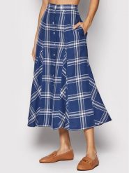 Polo Ralph Lauren Spódnica trapezowa 211857022001 Niebieski Regular Fit. Niebieskie spódniczki damskie Polo Ralph Lauren, bez wzorów, z bawełny, trapezowe. Za 1,229.00 zł.