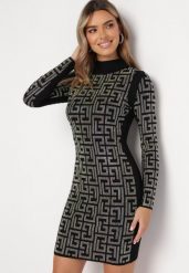 Czarna Sukienka Mini z Geometrycznym Wzorem z Cekinami Acatina. Czarne sukienki damskie Born2be, bez wzorów, bez kołnierzyka, bez ramiączek, mini. W wyprzedaży za 167.99 zł.