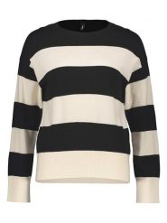 ONLY Sweter "Senta" w kolorze czarno-kremowym rozmiar: S. Brązowe swetry klasyczne damskie Only, s, bez kołnierzyka. Za 82.99 zł.