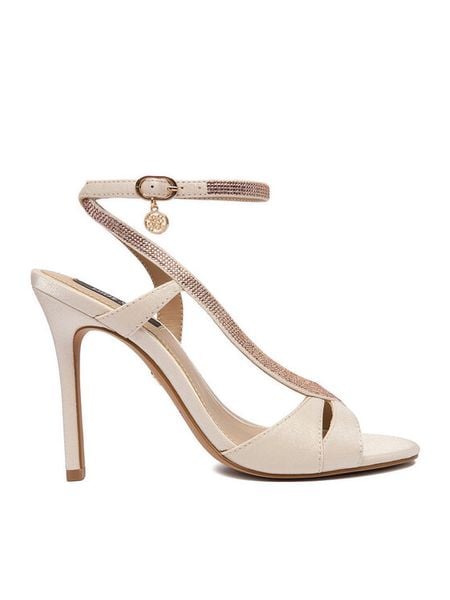 Nine West Sandały EO-LS1005252-1 Écru. Sandały damskie Nine West, bez wzorów, z materiału, bez obcasa, na szpilce. Za 279.99 zł.