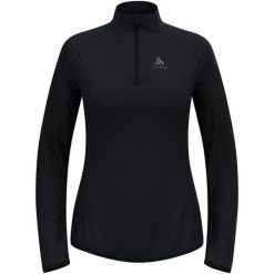 Bluza techniczna damska ODLO Zeroweight Warm Mid Layer 1/2 Zip. Czarne bluzy bez kaptura damskie Odlo, bez wzorów, bez kaptura. Za 579.99 zł.