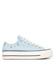 Converse Trampki Chuck Taylor All Star Heathered Glam A17596C Niebieski. Niebieskie trampki i tenisówki damskie Converse, bez wzorów, z materiału. Za 419.99 zł.