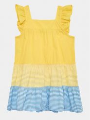 United Colors Of Benetton Sukienka codzienna 4EW7GV00U Żółty Regular Fit. Żółte sukienki dziewczęce United Colors Of Benetton, bez wzorów, z bawełny, bez ramiączek. Za 69.99 zł.