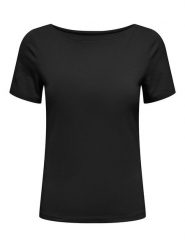 ONLY Koszulka "Live" w kolorze czarnym rozmiar: XL. Czarne bluzki damskie Only, xl, bez wzorów, bez kołnierzyka, bez ramiączek. Za 52.67 zł.
