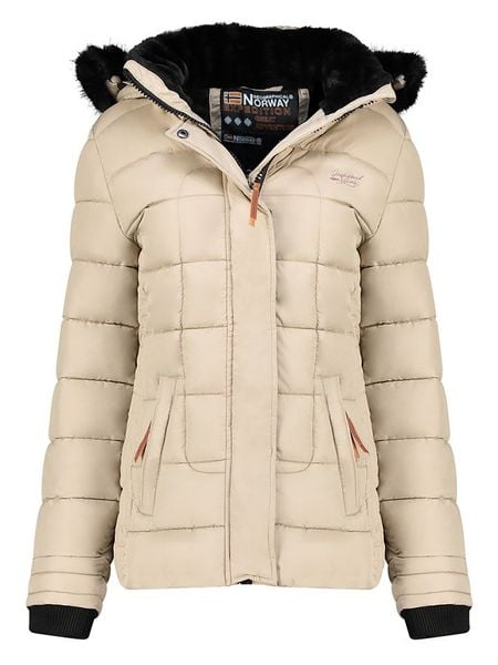Geographical Norway Kurtka pikowana w kolorze beżowym rozmiar: XL. Brązowe kurtki damskie Geographical Norway, xl, bez wzorów, bez kaptura. Za 302.35 zł.