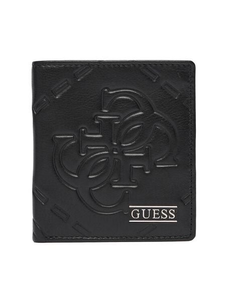 Guess Portfel SMBOMG LEA18 Czarny. Czarne portfele męskie Guess, z aplikacjami, ze skóry. Za 139.99 zł.