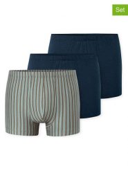 Schiesser Bokserki (3 pary) w kolorze zielono-granatowym rozmiar: 3XL. Niebieskie bokserki męskie Schiesser, bez wzorów. Za 95.99 zł.