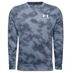Bluza sportowa męska Under Armour Rival Terry Crew. Niebieskie bluzy bez kaptura męskie Under Armour, bez wzorów, casualowe, bez kołnierzyka, bez ramiączek. Za 379.99 zł.