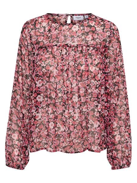 Saint Tropez Bluzka 30512334 Różowy Loose Fit. Czerwone bluzki damskie Saint Tropez, m, bez wzorów, z syntetyku, bez ramiączek. Za 169.99 zł.