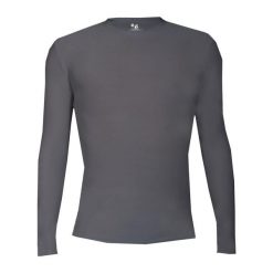 Koszulka z długim rękawem Pro Compression Adults Men Round Neck Undershirt. Szare bluzki sportowe damskie BADGER SPORT, m, bez wzorów, bez ramiączek. Za 215.95 zł.