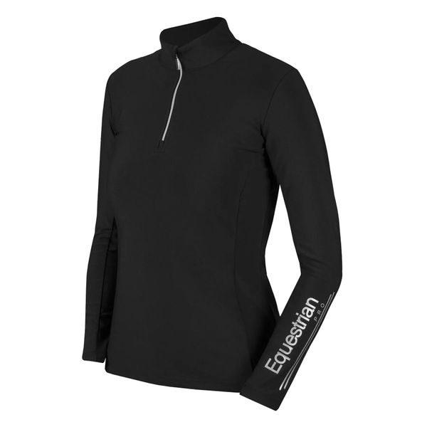 Damska koszulka jeździecka z długim rękawem HORKA Luxury EP. Czarne t-shirty damskie HORKA, l, bez wzorów, z materiału, bez kołnierzyka. Za 231.00 zł.