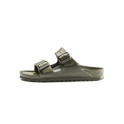Klapki damskie Birkenstock Arizona Birkoflor. Czarne klapki damskie Birkenstock, bez wzorów, z materiału, bez obcasa. Za 376.00 zł.
