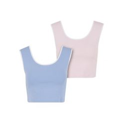 Krótkie topy damskie Urban Classics Contrast. Niebieskie topy damskie Urban Classics, bez wzorów, bez kołnierzyka. Za 142.00 zł.