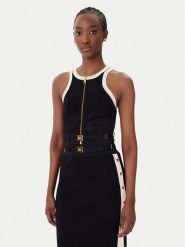 Elisabetta Franchi Top TK-71S-61E2-V270 Czarny Regular Fit. Czarne topy damskie Elisabetta Franchi, s, bez wzorów, z wiskozy, bez ramiączek. Za 1,149.00 zł.