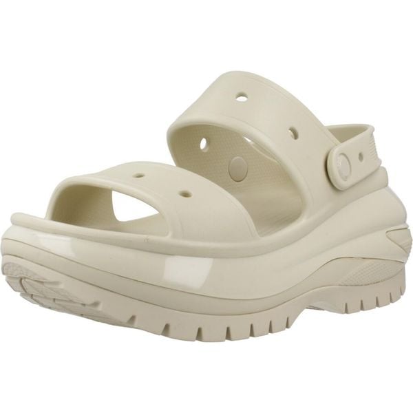 Klapki Crocs Model Classic Mega Crush Sandal Kolor Beżowy. Brązowe klapki damskie Crocs, bez wzorów, z gumy, bez obcasa. Za 395.00 zł.