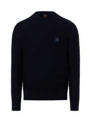 BOSS Orange sweter z dzianiny z zawartością kaszmiru - Anion_S Mężczyźni Bawełna niebieski, XXL. Niebieskie swetry męskie Boss Orange, m, bez wzorów, z bawełny, bez kołnierzyka. Za 479.95 zł.