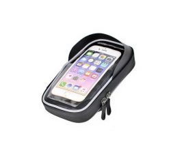 Torba na kierownicę roweru 0,2 litra z uchwytem na telefon komórkowy 6,4". Czarne torebki klasyczne damskie PROX, bez wzorów, z materiału, bez dodatków. Za 48.00 zł.