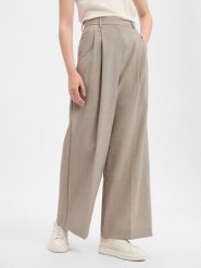 Weekend Max Mara Spodnie z czystej wełny Kobiety wełna ze strzyży beżowy, 34. Brązowe spodnie materiałowe damskie Weekend Max Mara, bez wzorów, z wełny, biznesowe. Za 1,249.95 zł.