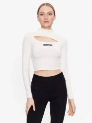 KOSZULKA DAMSKA Z DŁUGIM RĘKAWEM BLUZKA CROP ELLESSE KOLOR BEŻOWY. Brązowe topy sportowe damskie Ellesse, l, bez wzorów, z bawełny, bez ramiączek. Za 110.20 zł.