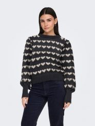 JDY Sweter w kolorze antracytowo-białym rozmiar: S. Białe swetry klasyczne damskie JDY, s, bez kołnierzyka. Za 126.15 zł.