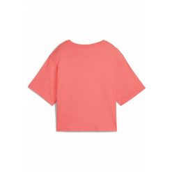 Damska luźna koszulka z logo NO.1 ESS Cropped PUMA Peach Frost Red. Czerwone bluzki damskie Puma, xl, bez wzorów, z jeansu, bez ramiączek. W wyprzedaży za 64.00 zł.