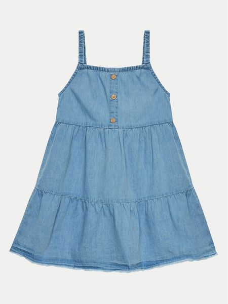 Coccodrillo Sukienka letnia WC4128303HGK Niebieski Regular Fit. Niebieskie sukienki dziewczęce COCCODRILLO, na lato, bez wzorów, z bawełny, bez ramiączek. Za 49.90 zł.