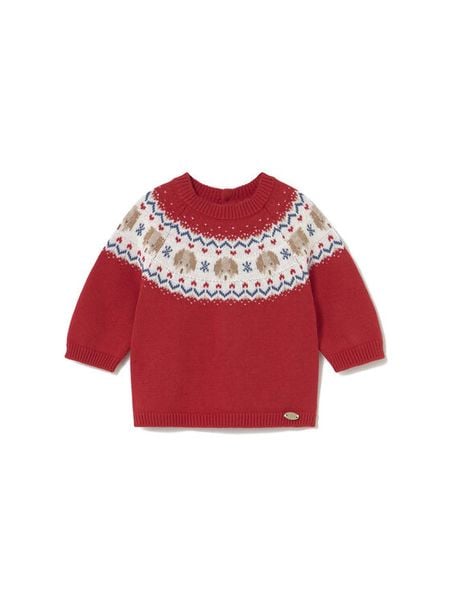 Mayoral Sweter 2336 Czerwony Regular Fit. Czerwone swetry chłopięce Mayoral, bez wzorów, z bawełny, bez kołnierzyka. Za 119.99 zł.