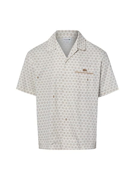 Lacoste koszula z krótkim rękawem Mężczyźni Modern Fit Bawełna biały|brązowy, 45. Białe koszule męskie Lacoste, m, bez wzorów, z bawełny, bez kołnierzyka, bez ramiączek. Za 699.95 zł.