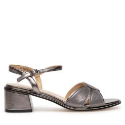 Sandały Lasocki. Szare sandały damskie Lasocki, bez wzorów, bez obcasa, na słupku. Za 137.99 zł.