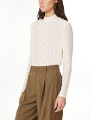 Scotch & Soda Koszulka w kolorze kremowym rozmiar: L. Brązowe bluzki damskie Scotch & Soda, l, bez wzorów, z koronki, bez kołnierzyka, bez ramiączek. Za 92.21 zł.