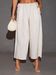 LA Angels Spodnie w kolorze kremowym rozmiar: L. Brązowe spodnie materiałowe damskie LA Angels, bez wzorów, z materiału. Za 126.99 zł.