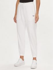 Tommy Jeans Spodnie dresowe Script DW0DW17771 Biały Relaxed Fit. Białe jeansy damskie Tommy Jeans, xl, bez wzorów, z bawełny. Za 249.99 zł.