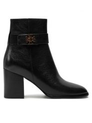 Tory Burch Botki T Lock 158808 Czarny. Czarne botki damskie Tory Burch, ze skóry, bez obcasa, na słupku, bez zapięcia. Za 2,169.00 zł.