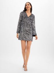 Marie Lund Cekinowa sukienka damska Kobiety Sztuczne włókno srebrny jednolity, 38. Szare sukienki damskie Marie Lund, bez wzorów, z włókna, wizytowe, bez kołnierzyka, bez ramiączek, rozkloszowane. Za 449.95 zł.