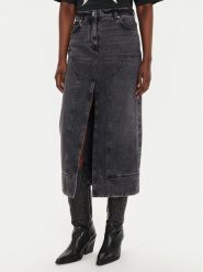 PINKO Spódnica jeansowa Gregoriana Gonna 03903 A20U Czarny Regular Fit. Czarne spódniczki damskie Pinko, bez wzorów, z bawełny. Za 699.99 zł.