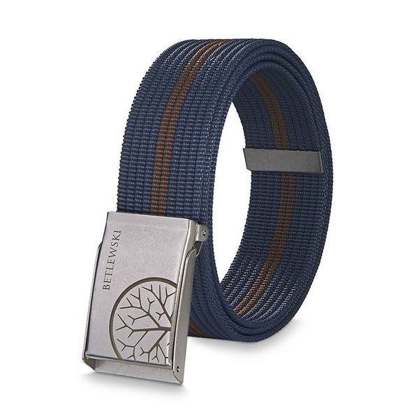 Pasek parciany BETLEWSKI PRC-08_SR-3 M granatowy. Niebieskie paski męskie Betlewski, bez wzorów, z materiału. Za 34.99 zł.