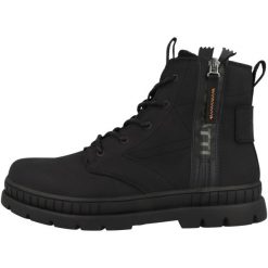 Botki komfortowe Bugatti black. Czarne buty zimowe męskie Bugatti, z gumy, bez zapięcia. Za 356.00 zł.
