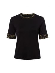 Marc Cain Koszulka Kobiety czarny, 36. Czarne t-shirty damskie Marc Cain, bez wzorów, prążkowane, bez kołnierzyka. Za 429.95 zł.