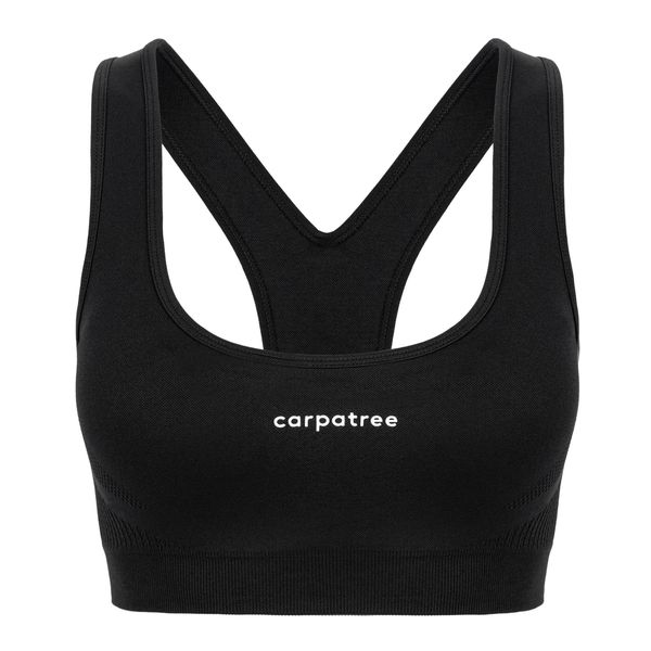 Biustonosz treningowy Carpatree Blaze Seamless sepia black. Czarne biustonosze sportowe damskie Carpatree, bez wzorów. Za 83.99 zł.