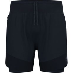 Spodenki męskie Odlo X-ALP TRAIL 6 INCH 2-in-1 short. Czarne szorty męskie Odlo, na lato, bez wzorów. Za 306.49 zł.
