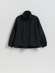 Kurtka z bawełną - czarny. Czarne kurtki damskie Reserved, l, bez wzorów, z bawełny, bez kaptura. Za 229.99 zł.