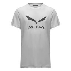 T-shirt Salewa Solid Dry. Białe t-shirty męskie Salewa, xl, bez wzorów, z bawełny, bez kołnierzyka. Za 184.50 zł.
