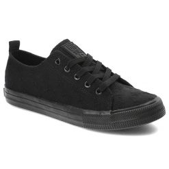 Czarne Trampki Big Star Damskie Wygodne Półbuty. Czarne półbuty damskie Big Star, bez wzorów, z materiału. Za 139.00 zł.