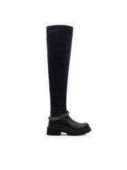 DeeZee Kozaki H13073A-5 Czarny. Czarne kozaki damskie DeeZee, z syntetyku, bez obcasa, na płaskiej podeszwie. Za 159.99 zł.