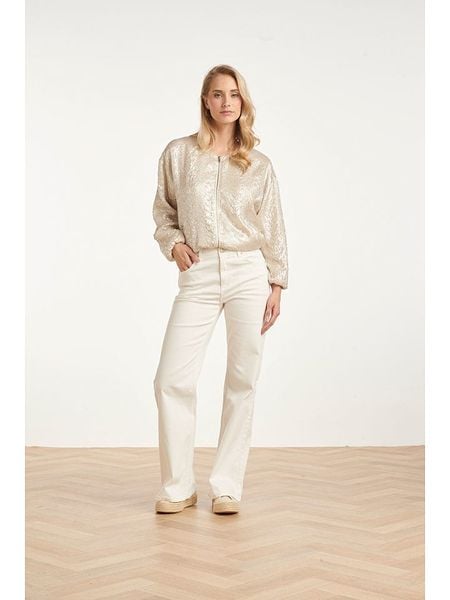 Smashed Lemon Dżinsy - Comfort fit - w kolorze białym rozmiar: M. Białe jeansy damskie Smashed Lemon, z podwyższonym stanem. Za 219.95 zł.