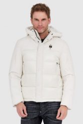 BLAUER Ecru puchowa kurtka męska z kapturem Eduardo, Rozmiar XL. Białe kurtki męskie Blauer USA, l, bez wzorów, z puchu, z kapturem. W wyprzedaży za 1,499.99 zł.