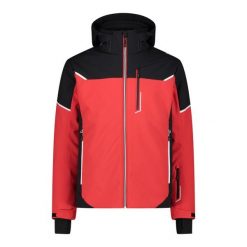 Kurtka męska narciarska CMP 33W0897. Czerwone kurtki męskie CMP, na zimę, l, bez wzorów, z softshellu, sportowe, z kapturem. W wyprzedaży za 618.15 zł.