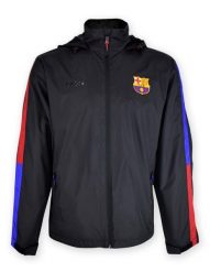 Two czarna kurtka w paski z Barçy. Czarne kurtki damskie FC Barcelona, l, bez wzorów, z materiału, bez kaptura. Za 306.36 zł.