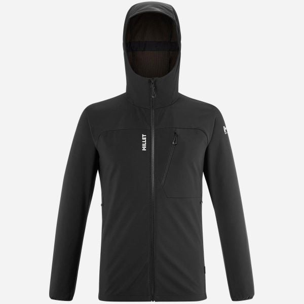Kurtka softshell męska Millet Magma Shield Hoodie. Czarne kurtki męskie Millet, m, bez wzorów, z softshellu, bez kaptura. Za 689.99 zł.